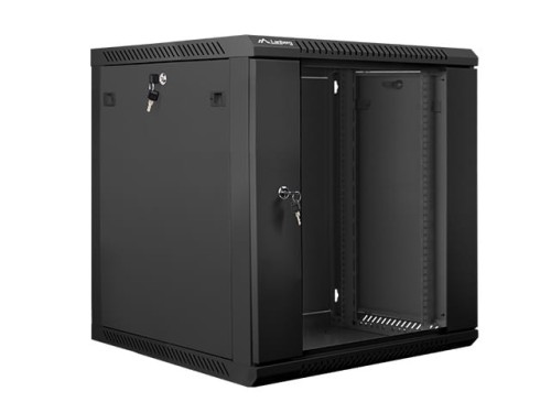 Szafa instalacyjna wisząca 19" 12U 600x600 czarna Lanberg (flat pack) - 1077034