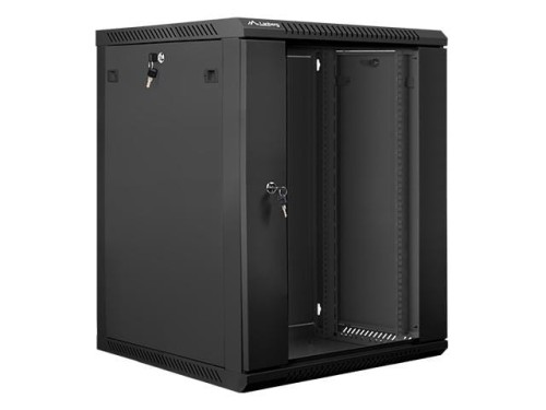 Szafa instalacyjna wisząca 19" 15U 600x600 czarna Lanberg (flat pack) - 795980