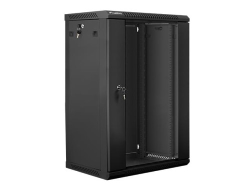 Szafa instalacyjna wisząca 19" 18U 600x450 czarna Lanberg (flat pack) - 1128889