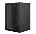 Szafa instalacyjna wisząca 19" 18U 600x600 czarna Lanberg (flat pack) - 1343671