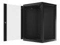 Szafa instalacyjna wisząca 19" 18U 600x600 czarna Lanberg (flat pack) - 1343673