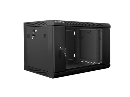 Szafa instalacyjna wisząca 19" 6U 600x450 czarna Lanberg (flat pack) - 1077001