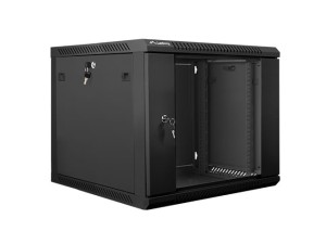Lanberg szafa instalacyjna wisząca 19'' 9U 600x600mm czarna (drzwi szklane)