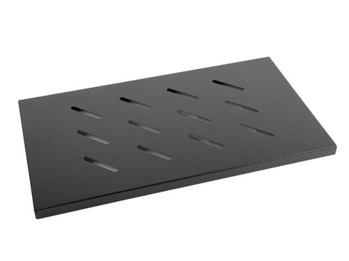 Półka do szaf 19" 600mm czarna Lanberg (1U/465x300mm udźwig do 20kg, montaż 4-punktowy) - 1076947