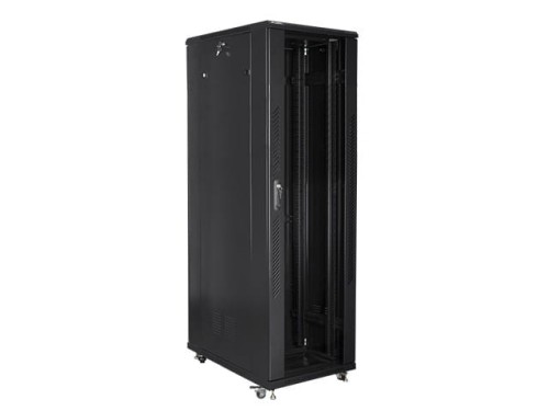 Szafa instalacyjna stojąca 19" 42U 800x1000 czarna Lanberg (flat pack) - 1158352