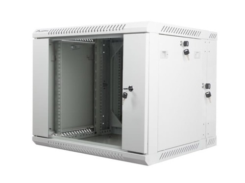 Szafa instalacyjna dwusekcyjna wisząca 19" 9U 600x600 szara Lanberg (flat pack) - 1129032