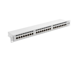 Patch panel Lanberg PPS5-1024-S 24 port 1U kat.5e ekranowany szary