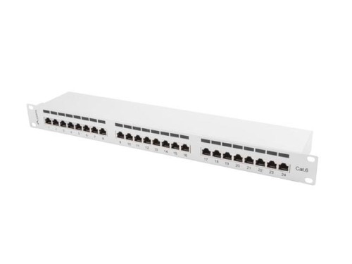 Patch panel Lanberg PPS6-1024-S 24 port 1U kat.6 ekranowany szary - 850272