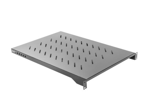Półka do szaf 19" 1000mm czarna Lanberg (1U/483x750mm, udźwig do 15kg, montaż 4-punktowy) - 1076949
