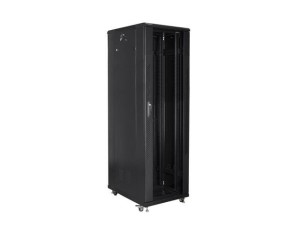 Szafa instalacyjna Rack stojąca 19" 42U 800x800 Drzwi Szklane czarna Lanberg (flat pack)