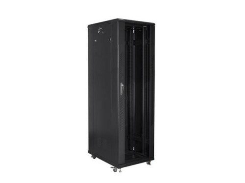 Szafa instalacyjna stojąca 19" 42U 800x800 Drzwi Szklane czarna Lanberg (flat pack) - 795873