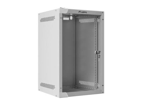 Szafa instalacyjna wisząca 10" 9U 280x310 szara Lanberg (flat pack) - 1077053