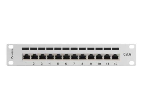 Patch panel Lanberg PPF6-9012-S 12 port 1U 10" kat.6 ekranowany szary - 795807