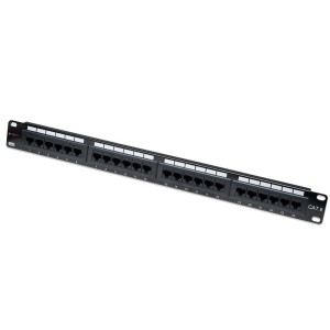Patch panel TechlyPro 1U UTP 24xRJ45 Cat.6, czarny