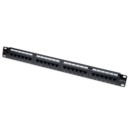 Patch panel TechlyPro 1U UTP 24xRJ45 Cat.6, czarny - 1464023