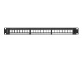 Patch panel pusty Lanberg PPKS-1024-B 24 port 1U 19" do modułów keystone czarny - 1076866