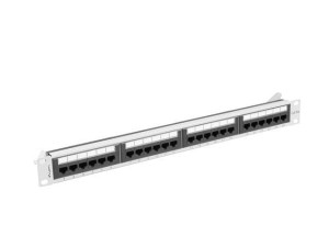 Patch panel Lanberg 24 port 1U kat.6A szary