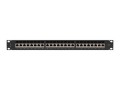 Patch panel Lanberg 24 port 1U kat.7 ekranowany czarny - 1076902