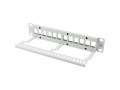 Patch panel pusty Lanberg 12 port 1U 10" z organizerem do modułów keystone szary - 1597194