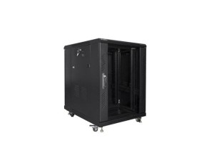 Szafa instalacyjna Rack stojąca 19" 15U 600x800 czarna Lanberg (flat pack)