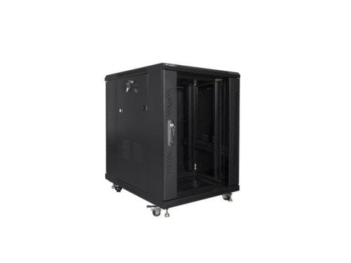 Szafa instalacyjna stojąca 19" 15U 600x800 czarna Lanberg (flat pack) - 880845
