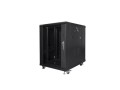 Szafa instalacyjna stojąca 19" 15U 600x800 czarna Lanberg (flat pack) - 880842