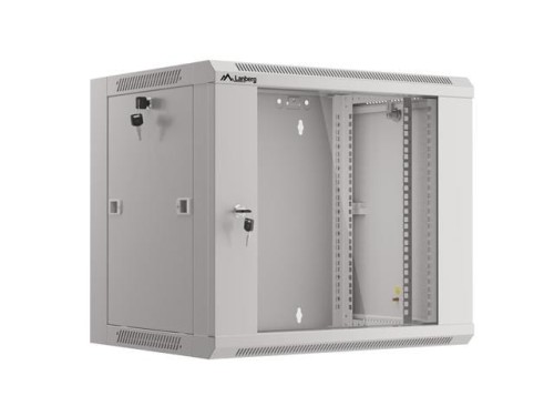 Szafa instalacyjna wisząca 19" 9U 570x450 szybki montaż szara Lanberg (flat pack) - 796109