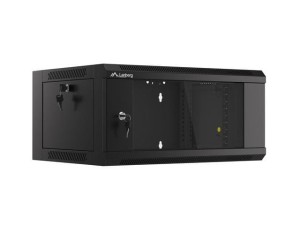 Szafa instalacyjna wisząca 19" 4U 570x450 szybki montaż czarna Lanberg (flat pack)