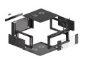 Szafa instalacyjna wisząca 19" 4U 570x600 szybki montaż czarna Lanberg (flat pack) - 796328