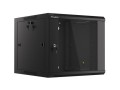 Szafa instalacyjna wisząca 19" 9U 570x600 szybki montaż czarna Lanberg (flat pack) - 796304