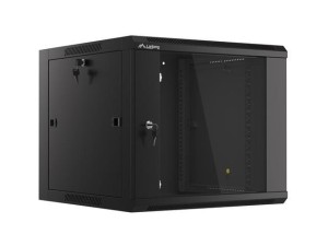 Szafa instalacyjna wisząca 19" 9U 570x600 szybki montaż czarna Lanberg (flat pack)
