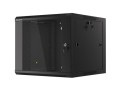 Szafa instalacyjna wisząca 19" 9U 570x600 szybki montaż czarna Lanberg (flat pack) - 796316