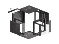 Szafa instalacyjna wisząca 19" 9U 570x600 szybki montaż czarna Lanberg (flat pack) - 796311
