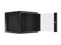 Szafa instalacyjna wisząca 19" 9U 570x600 szybki montaż czarna Lanberg (flat pack) - 796310