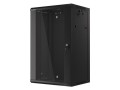 Szafa instalacyjna wisząca 19" 18U 570x450 szybki montaż czarna Lanberg (flat pack) - 796211