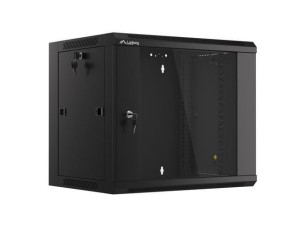 Szafa instalacyjna Rack wisząca 19" 9U 570x450 szybki montaż czarna Lanberg (flat pack)