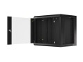 Szafa instalacyjna wisząca 19" 9U 570x450 szybki montaż czarna Lanberg (flat pack) - 796016