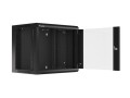 Szafa instalacyjna wisząca 19" 9U 570x450 szybki montaż czarna Lanberg (flat pack) - 796011
