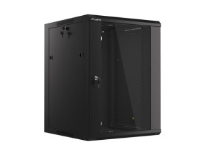 Szafa instalacyjna wisząca 19" 15U 570x600 szybki montaż czarna Lanberg (flat pack)
