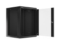 Szafa instalacyjna wisząca 19" 15U 570x600 szybki montaż czarna Lanberg (flat pack) - 1128921