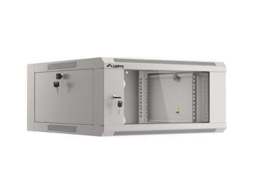 Szafa instalacyjna wisząca 19" 4U 570x600 szybki montaż szara Lanberg (flat pack) - 796171