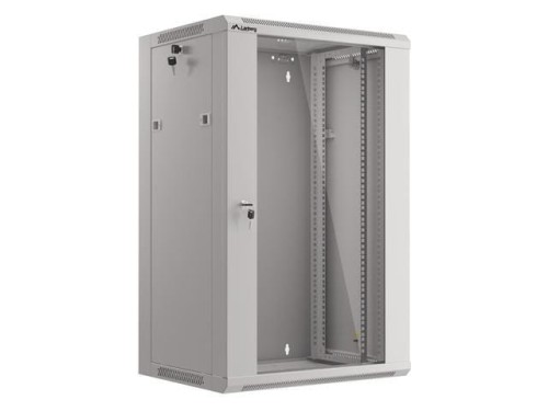 Szafa instalacyjna wisząca 19" 18U 570x450 szybki montaż szara Lanberg (flat pack) - 796222