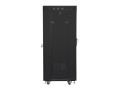 Szafa instalacyjna stojąca 19" 27U 600x600 czarna drzwi szklane LCD Lanberg (flat pack) - 1076978
