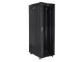 Szafa instalacyjna stojąca 19" 42U 800x1000 czarna drzwi szklane LCD Lanberg (flat pack) - 1165961