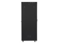 Szafa instalacyjna stojąca 19" 47U 800x1000 czarna drzwi szklane LCD Lanberg (flat pack) - 1158377