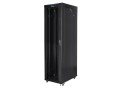 Szafa instalacyjna stojąca 19" 47U 800x1000 czarna drzwi szklane LCD Lanberg (flat pack) - 1158375