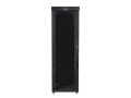 Szafa instalacyjna stojąca 19" 47U 800x1000 czarna drzwi szklane LCD Lanberg (flat pack) - 1158373