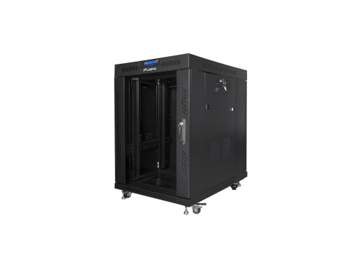 Szafa instalacyjna stojąca 19" 15U 800x1000 Drzwi Szklane czarna Lanberg (flat pack) LCD - 1152077