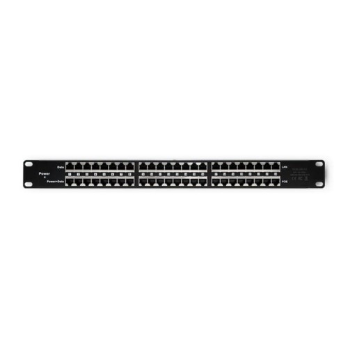 Patch panel RACK QOLTEC 48V | 24 porty | Passive PoE Injector | 1000m | Czarny - 1170956