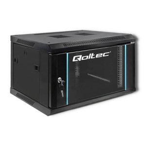 Szafa RACK Qoltec 19" | 6U | 450x600x370 | Czarna | Wisząca